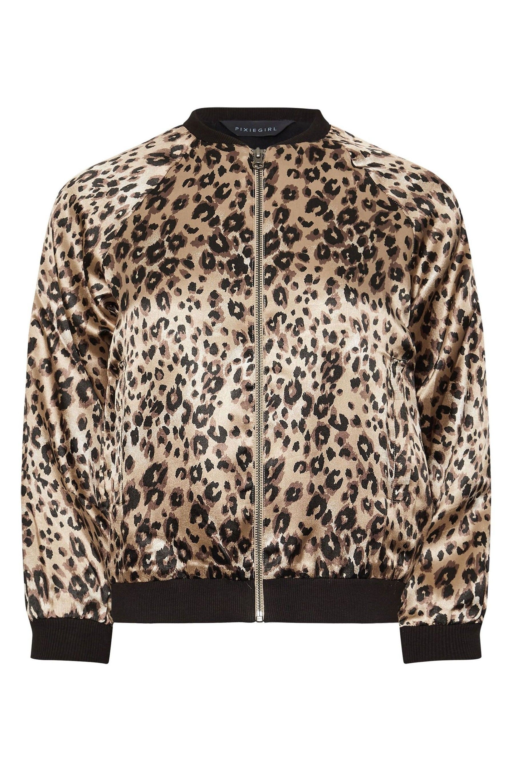 Buy PixieGirl Petite Brown Animal Print Satin Bomber Jacket from Next USA