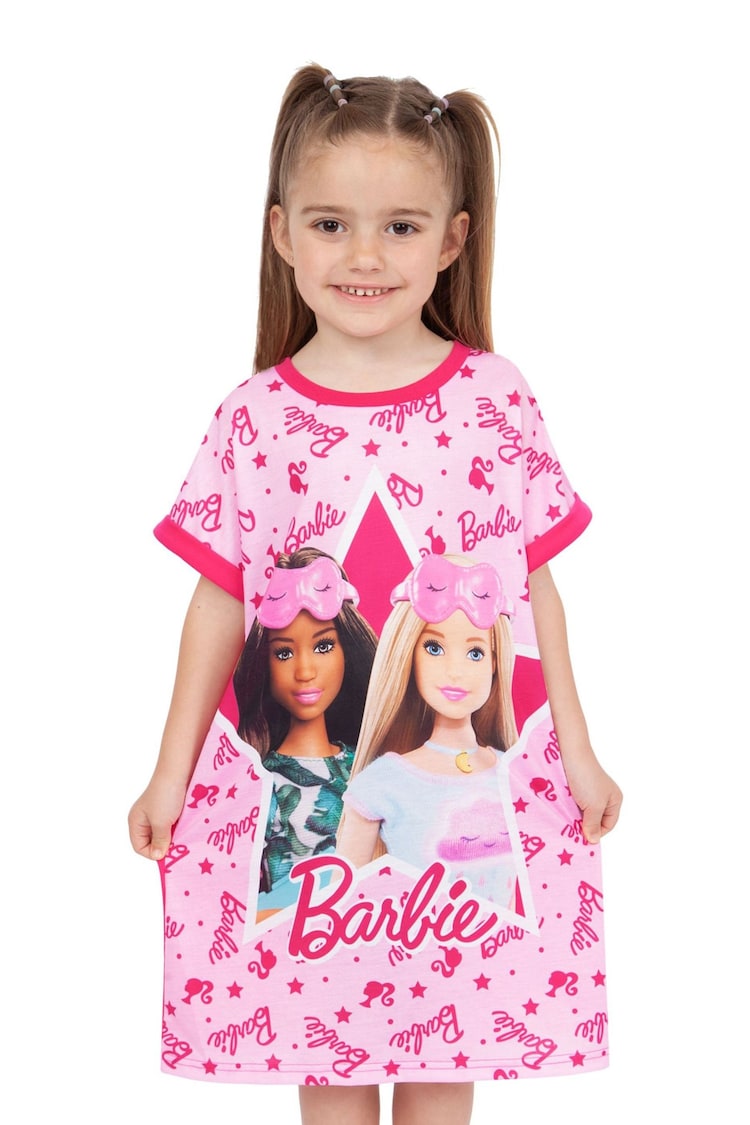 Character Pink Barbie Short Sleeve Nightdress - Image 1 of 8