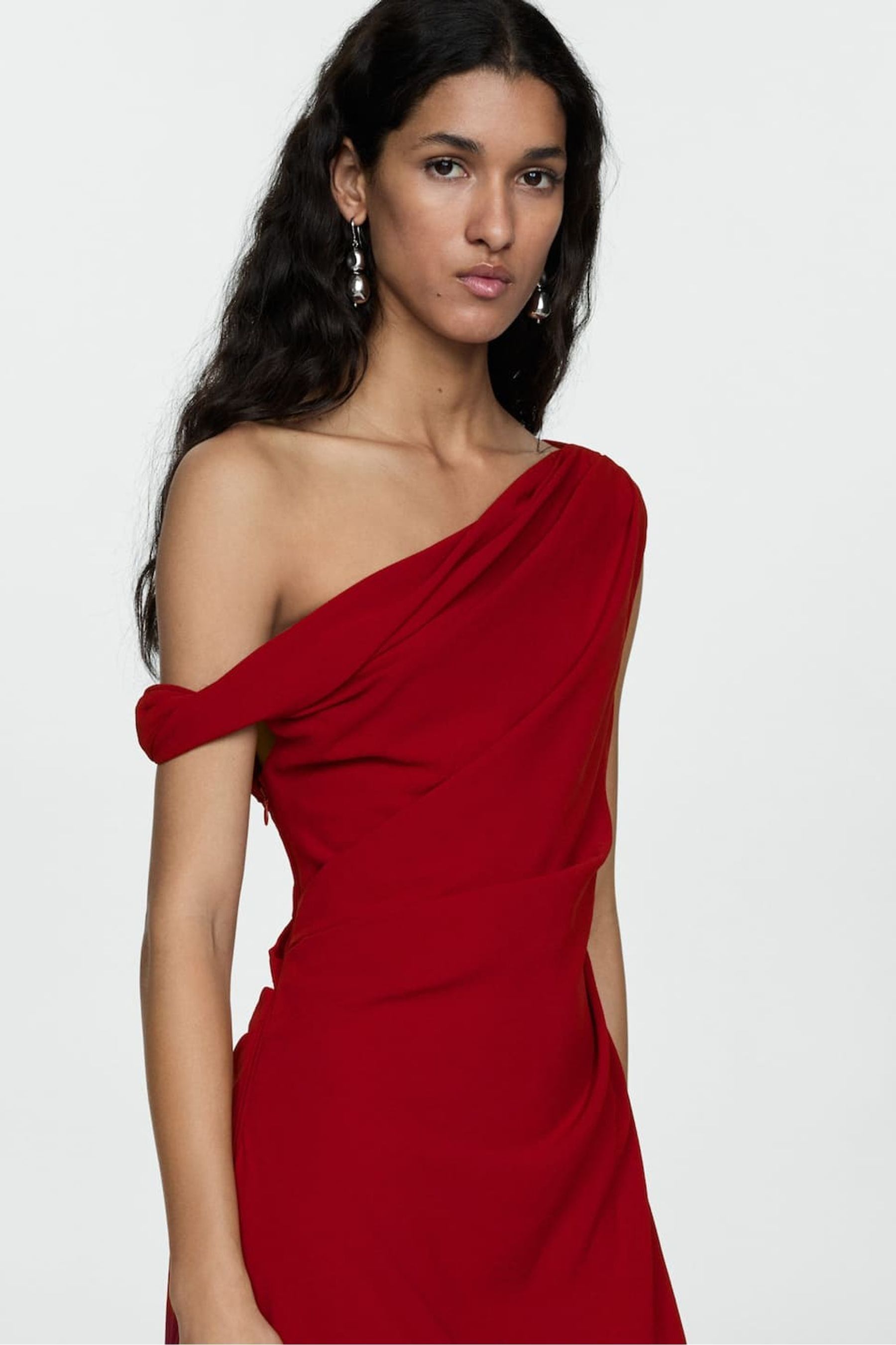 Mango red dress 2018 best sale