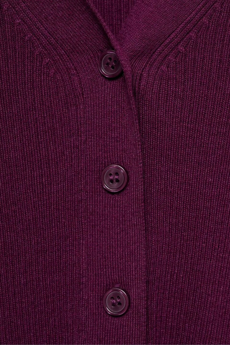 Mango Red Ribbed Sweater With Buttons - Image 6 of 6