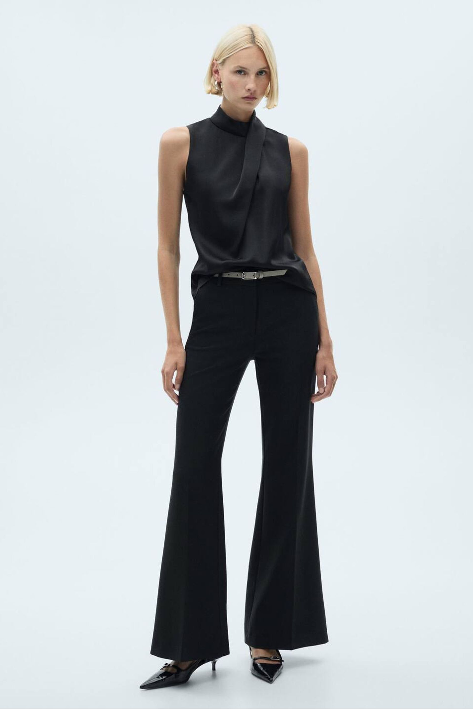 Turtleneck satin blouse new arrivals