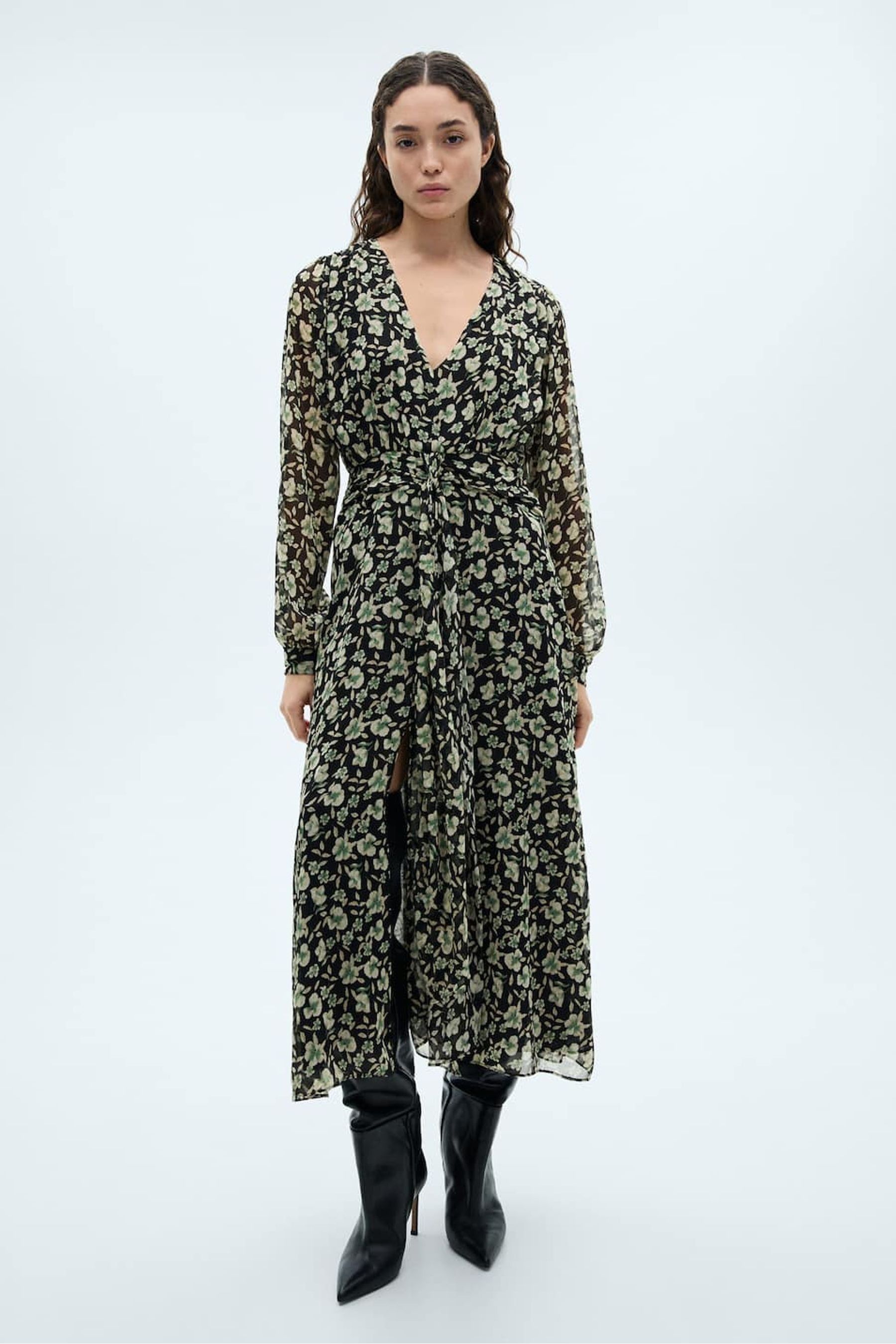 Buy Mango Black Floral Chiffon Dress from the Next UK online shop