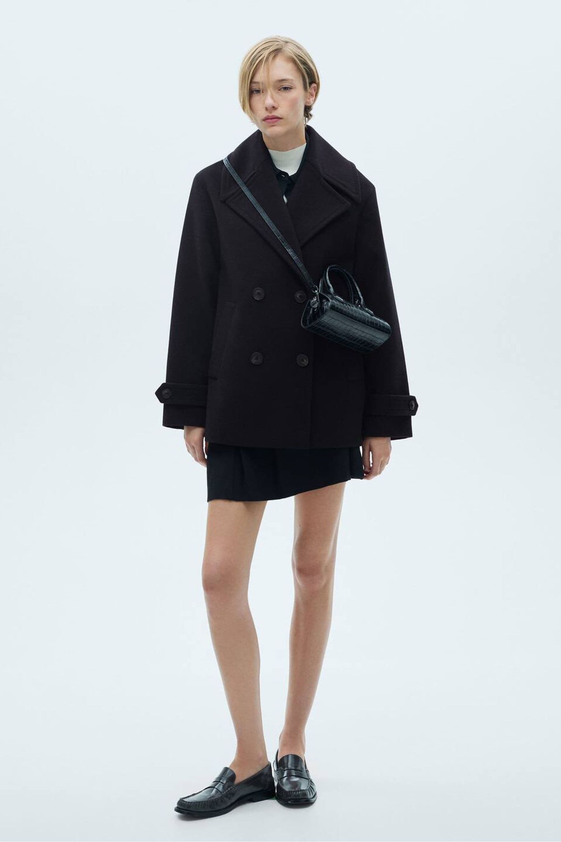 Mango double breasted wool coat best sale