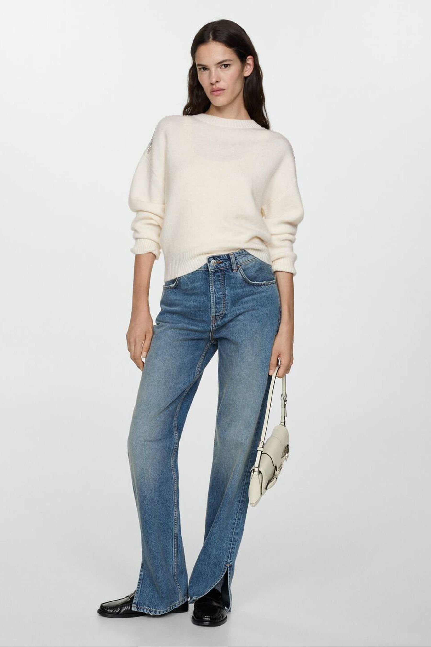 Mango cream jumper sales