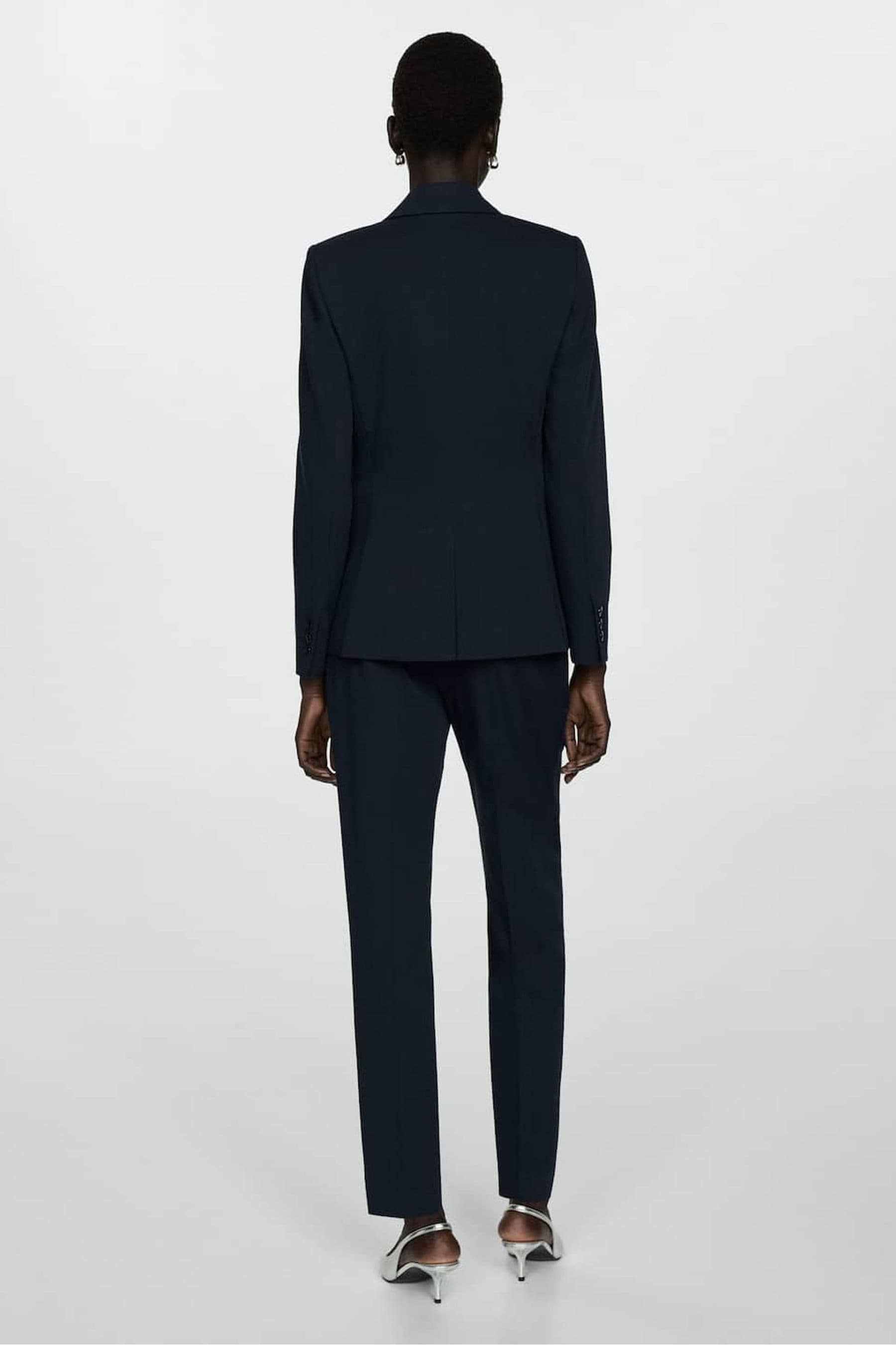 Buy Mango Blue Fitted Suit Blazer from the Next UK online shop