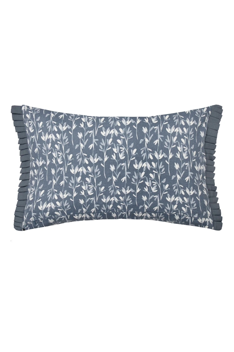 Wylder Nature French Blue Belle Floral Cotton Frilled Cushion - Image 2 of 5