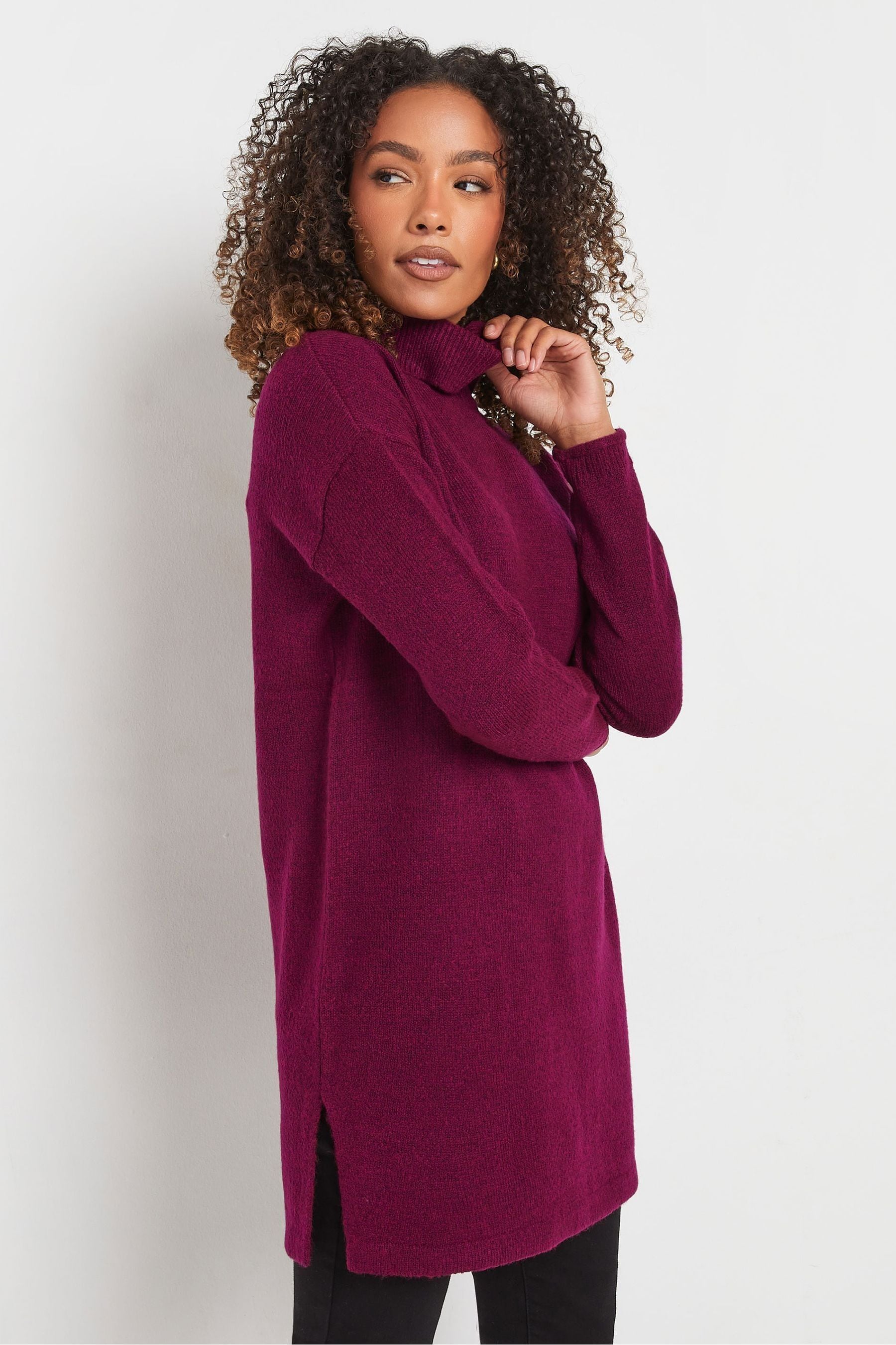 Buy M Co Purple Roll Neck Tunic Jumper from the Next UK online shop