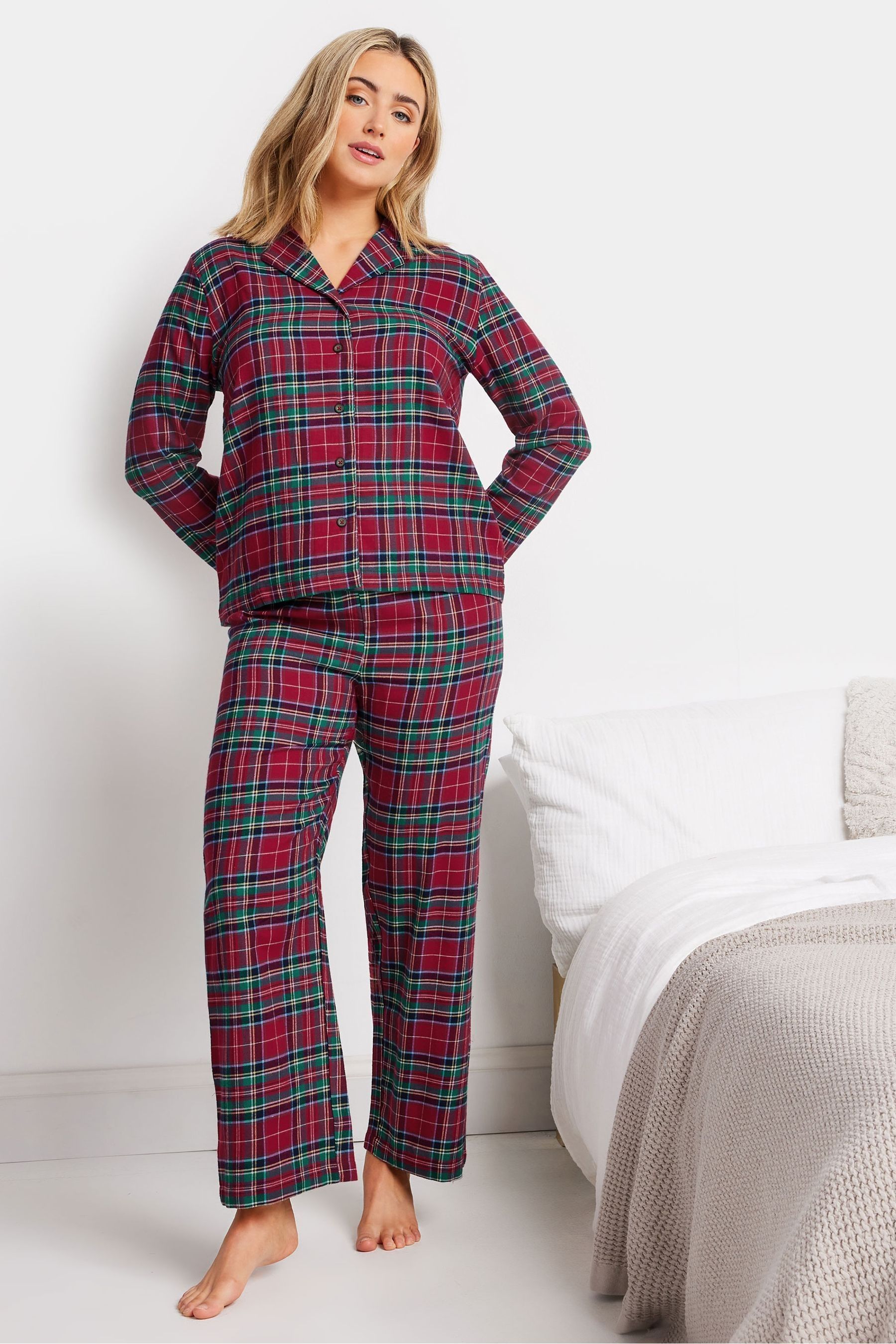 Buy M Co Red Check 100 Cotton Pyjamas Set from Next Oman
