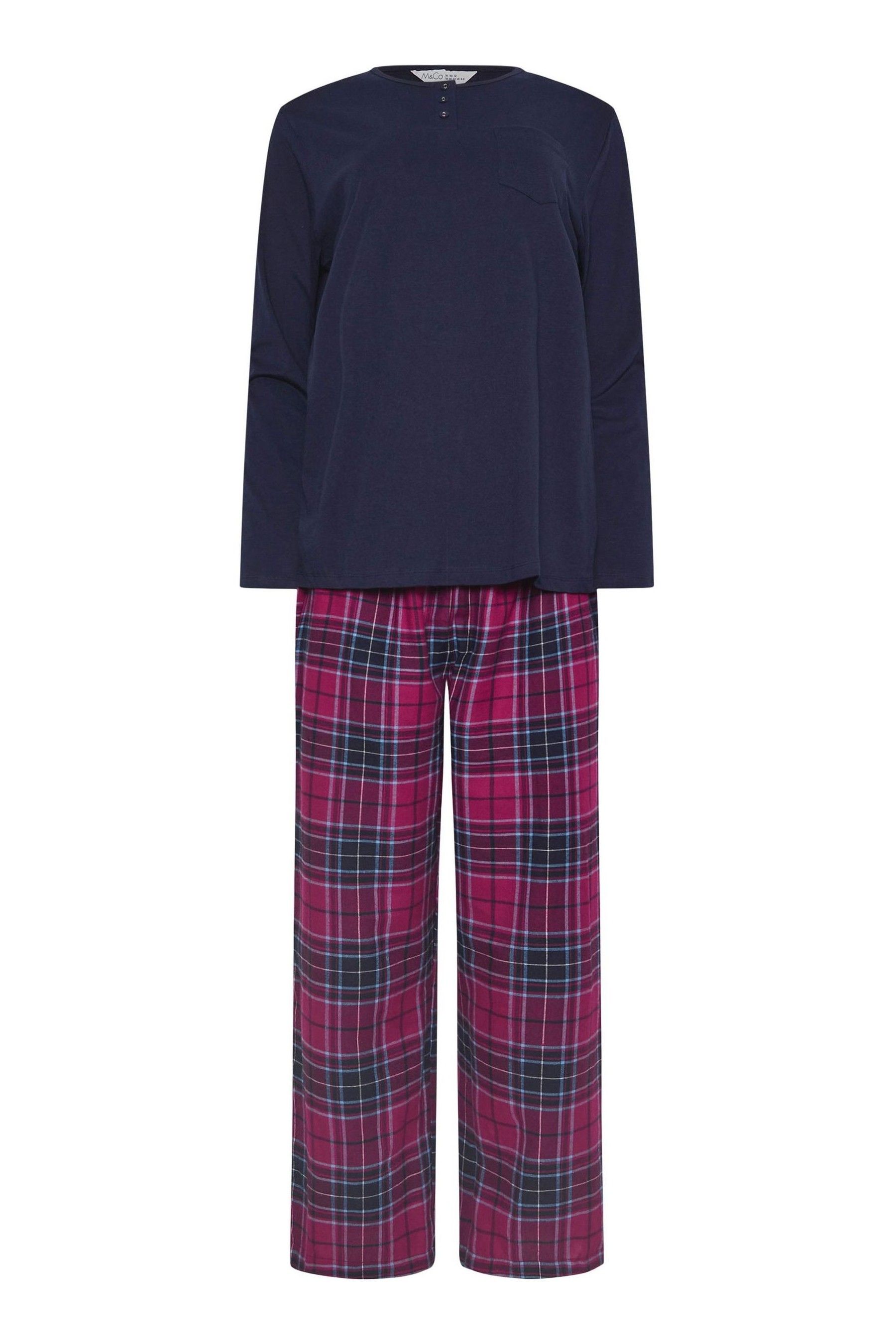 Buy M Co Blue Jersey Woven 100 Cotton Pyjamas Set from the Next UK online shop