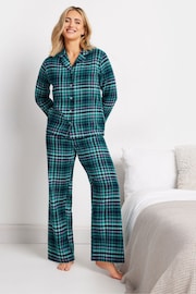 M&Co Blue Check 100% Cotton Pyjamas Set - Image 2 of 5