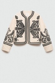 Mango Cream 100% Cotton Embroidered Jacket - Image 6 of 6