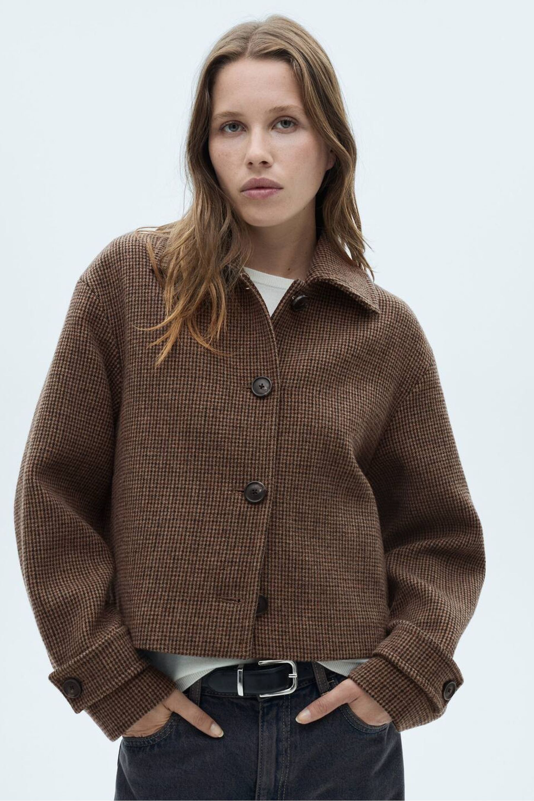 Buy Mango Brown Check Wool Jacket from the Next UK online shop