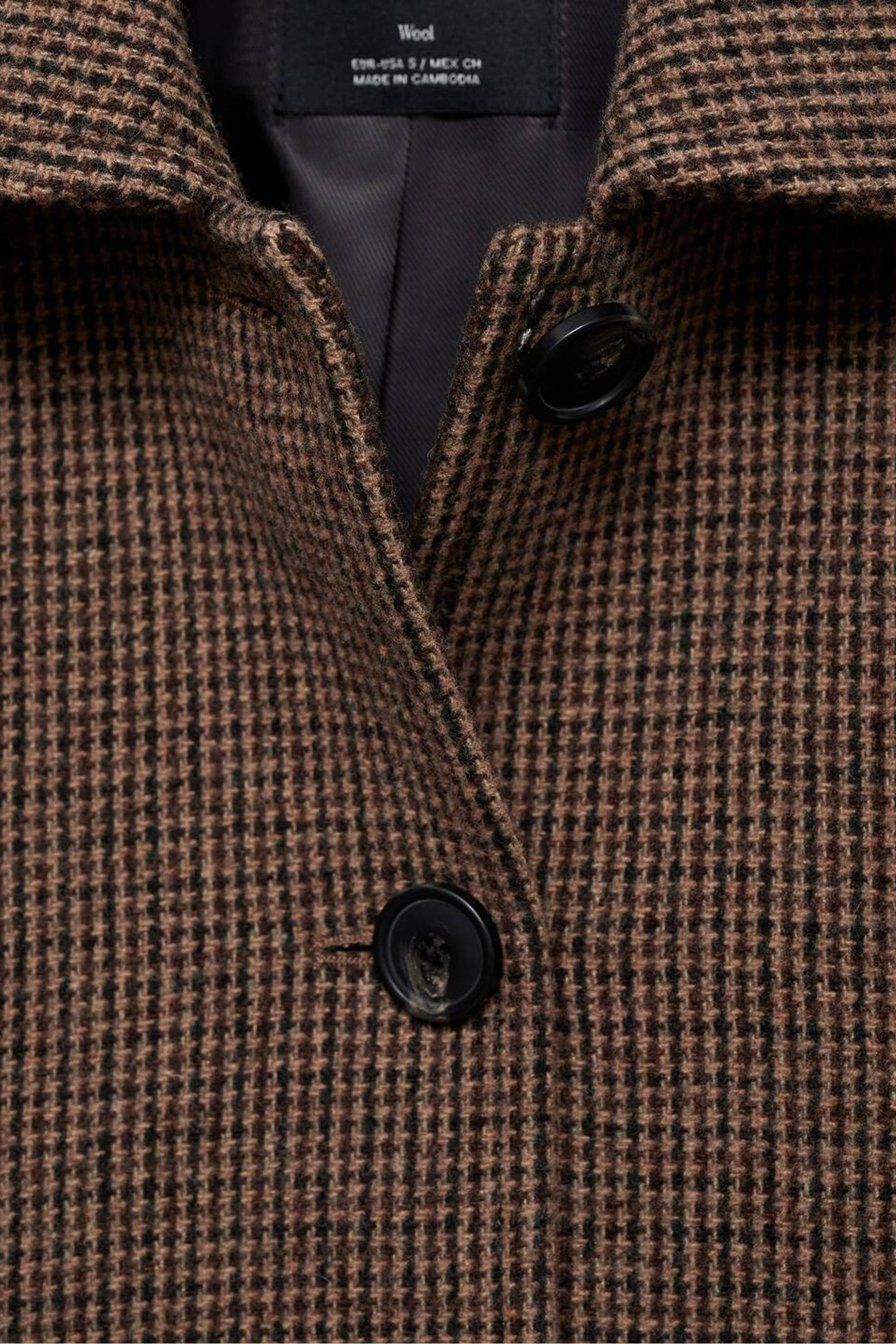 Mango check coat shop