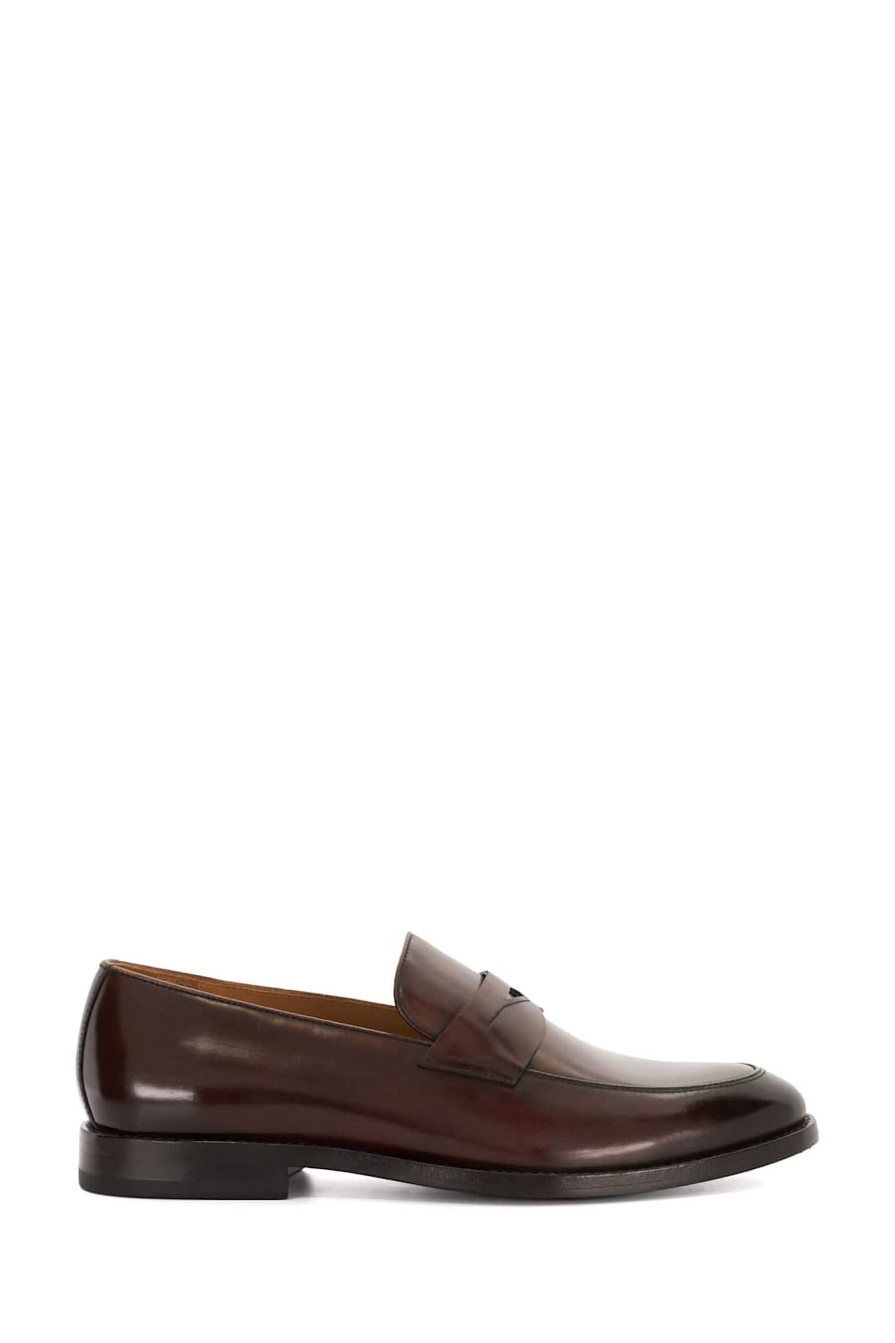 Dune London Brown Surrey Suede Penny Loafers uk6eu39 Mens