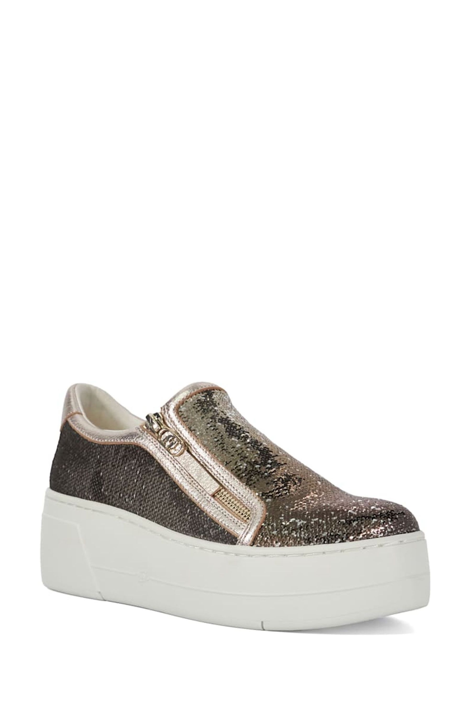Buy Dune London Gold Episodic 2 Flatform Slip On Trainers from Next Luxembourg