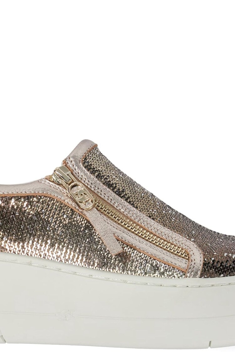 Dune London Gold Episodic 2 Flatform Slip On Trainers - Image 6 of 6