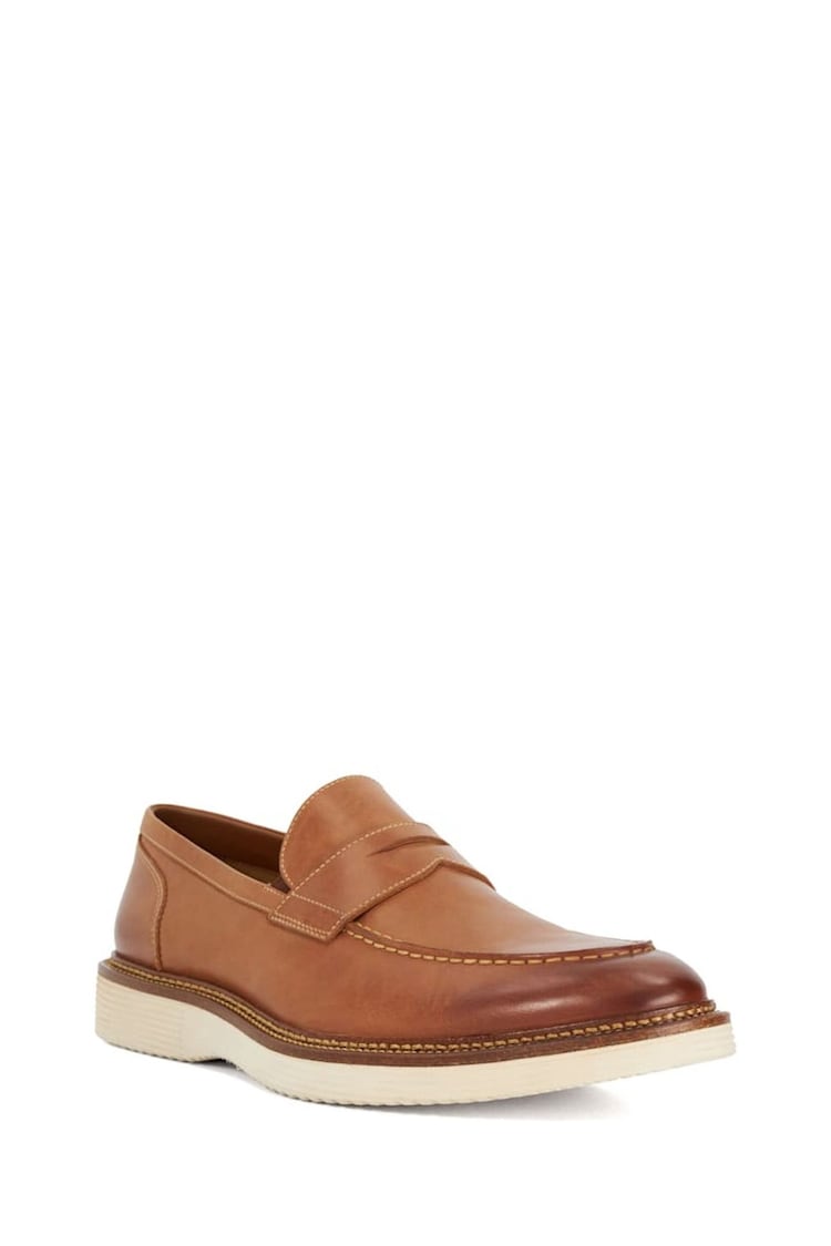 Dune London Brown Blacklock Hybrid Sole Penny Loafers - Image 1 of 5