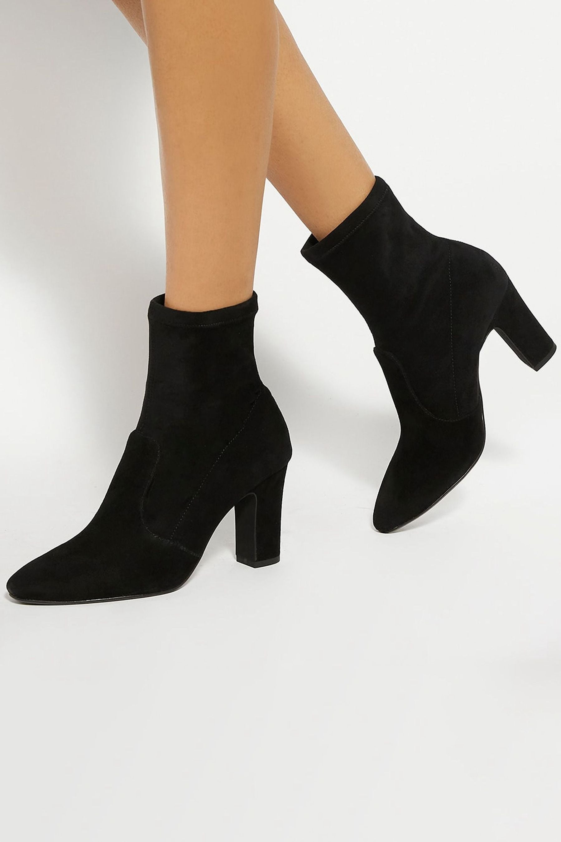 Buy Dune London Black Wide Fit Optilly Block Heel Sock Boots from Next Canada