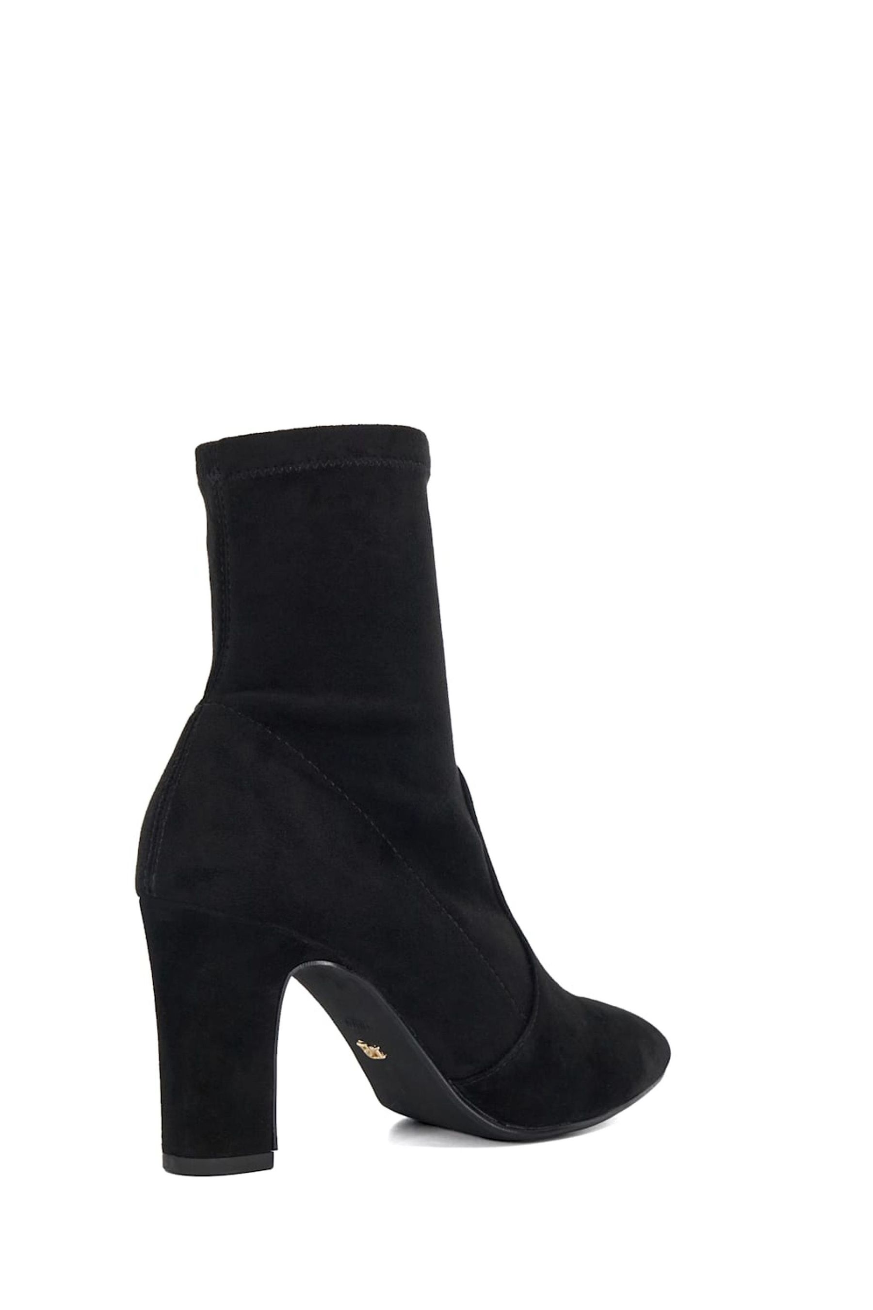 Dune London Black Wide Fit Optilly Block Heel Sock Boots 6 Womens