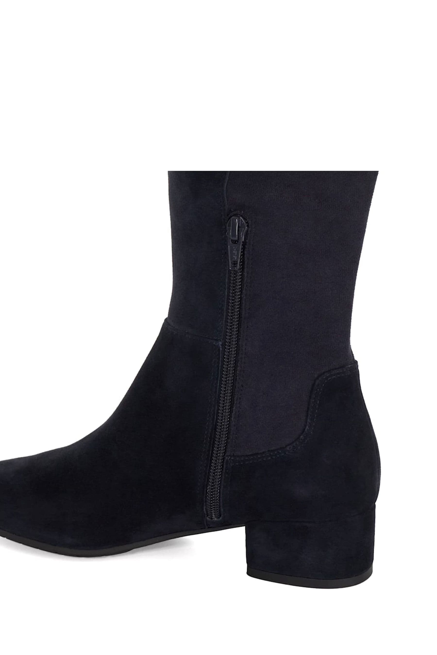 Dune London Blue Wide Fit Tayla Smart Stretch High Leg Boots