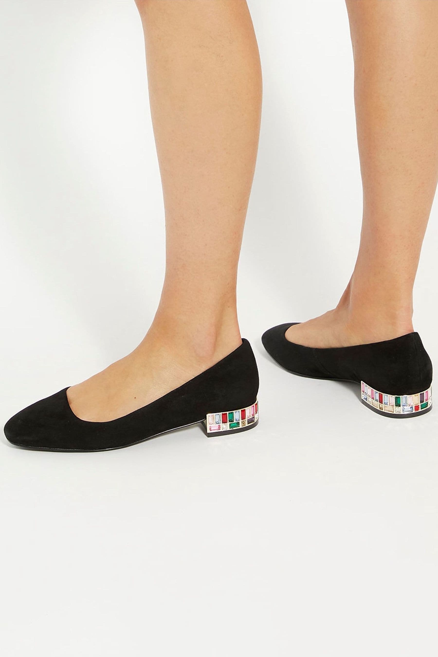 Flat black court shoes cheap