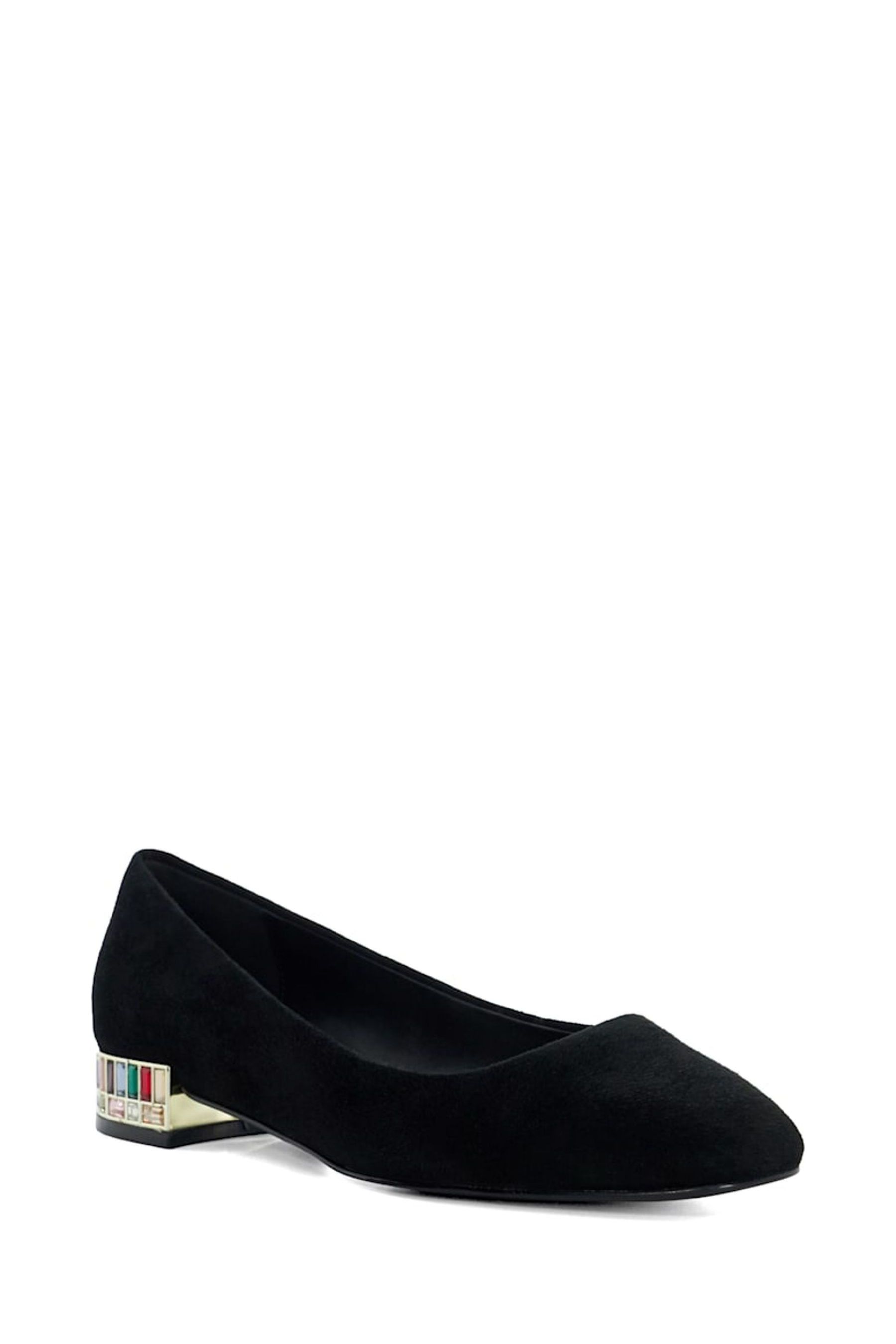 Buy Dune London Black Ballerina Jewel Heel Flat Court Shoes from Next Luxembourg