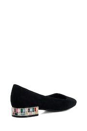 Dune London Black Ballerina Jewel Heel Flat Court Shoes - Image 3 of 6