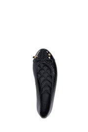 Dune London Black Wide Fit Hallo Charm Trim Ballet Shoes - Image 5 of 6