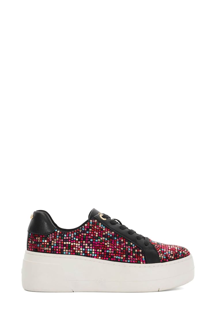 Dune London Black Episode 2 Flatform Lace Up Trainers - Image 1 of 5