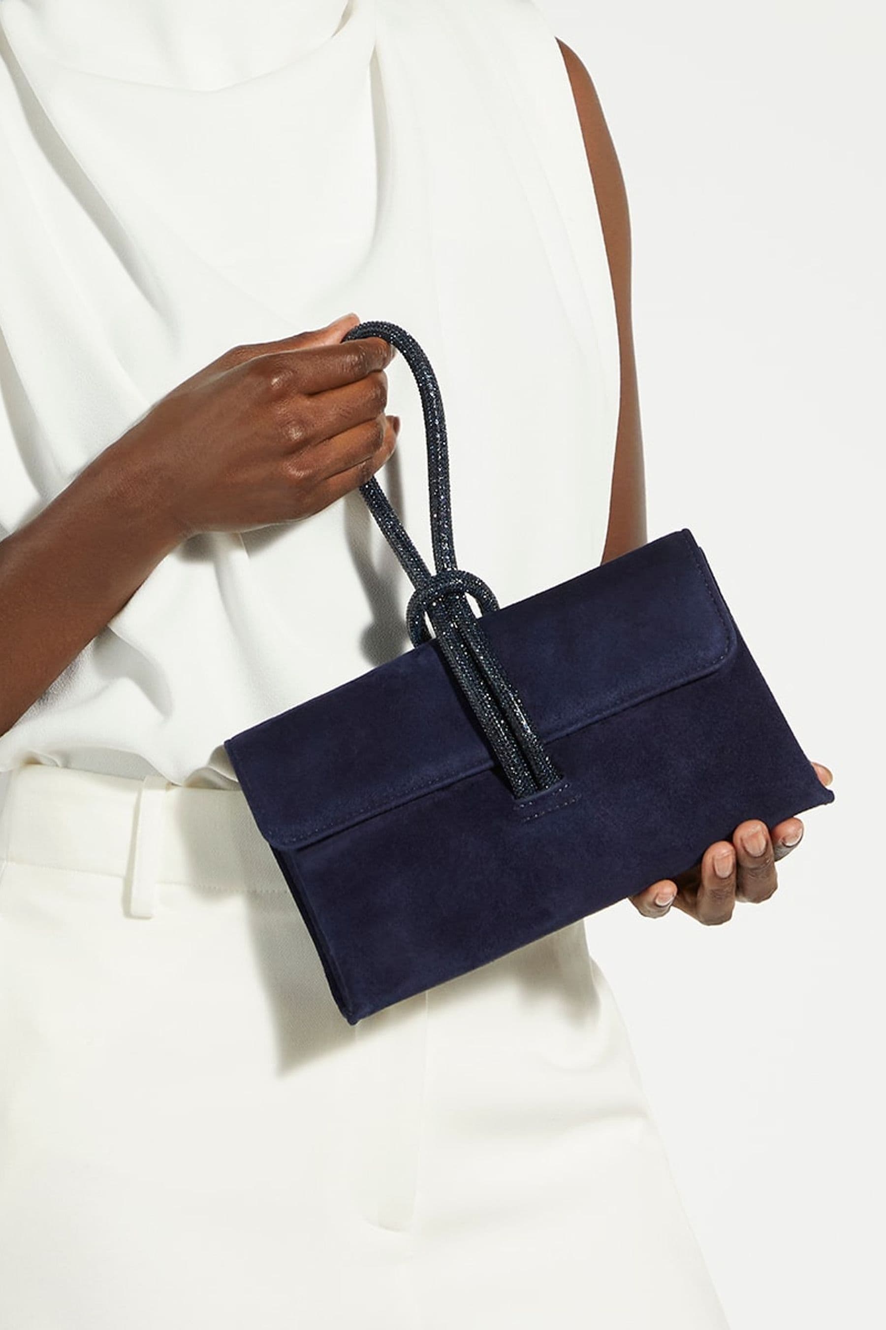 Buy Dune London NAVY SUEDE Brynie Handle Grab Bag from Next USA
