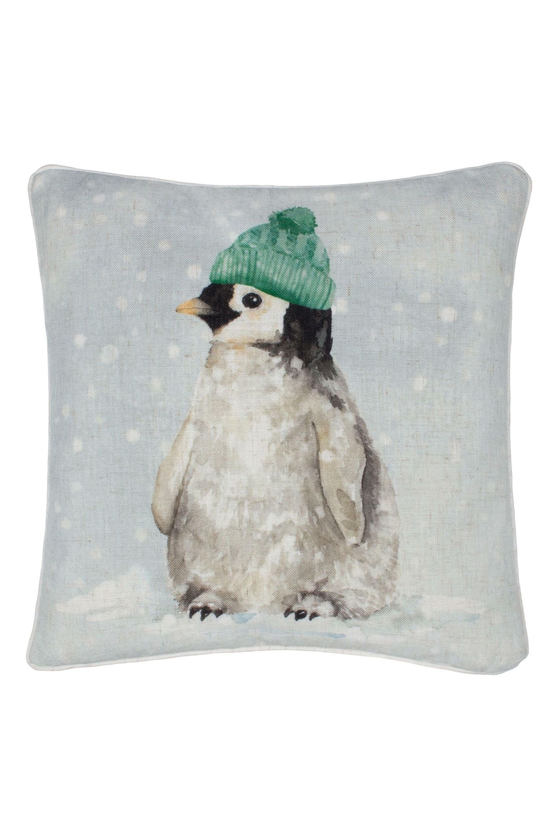 Buy Evans Lichfield Multicolour Winter Penguin Piped Cushion from the Next UK online shop