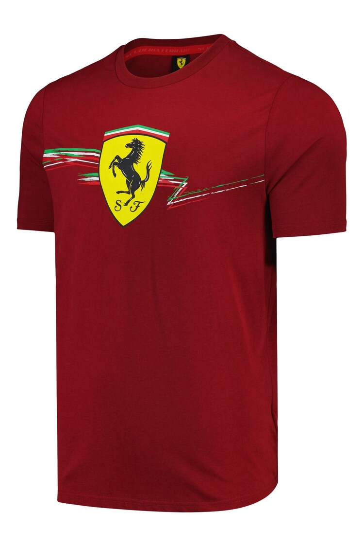 Puma Red F1 Scuderia Ferrari Race Big Shield 100% Cotton T-Shirt - Image 2 of 3