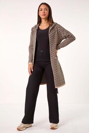 Roman Natural Chevron Knit Cardigan - Image 2 of 5