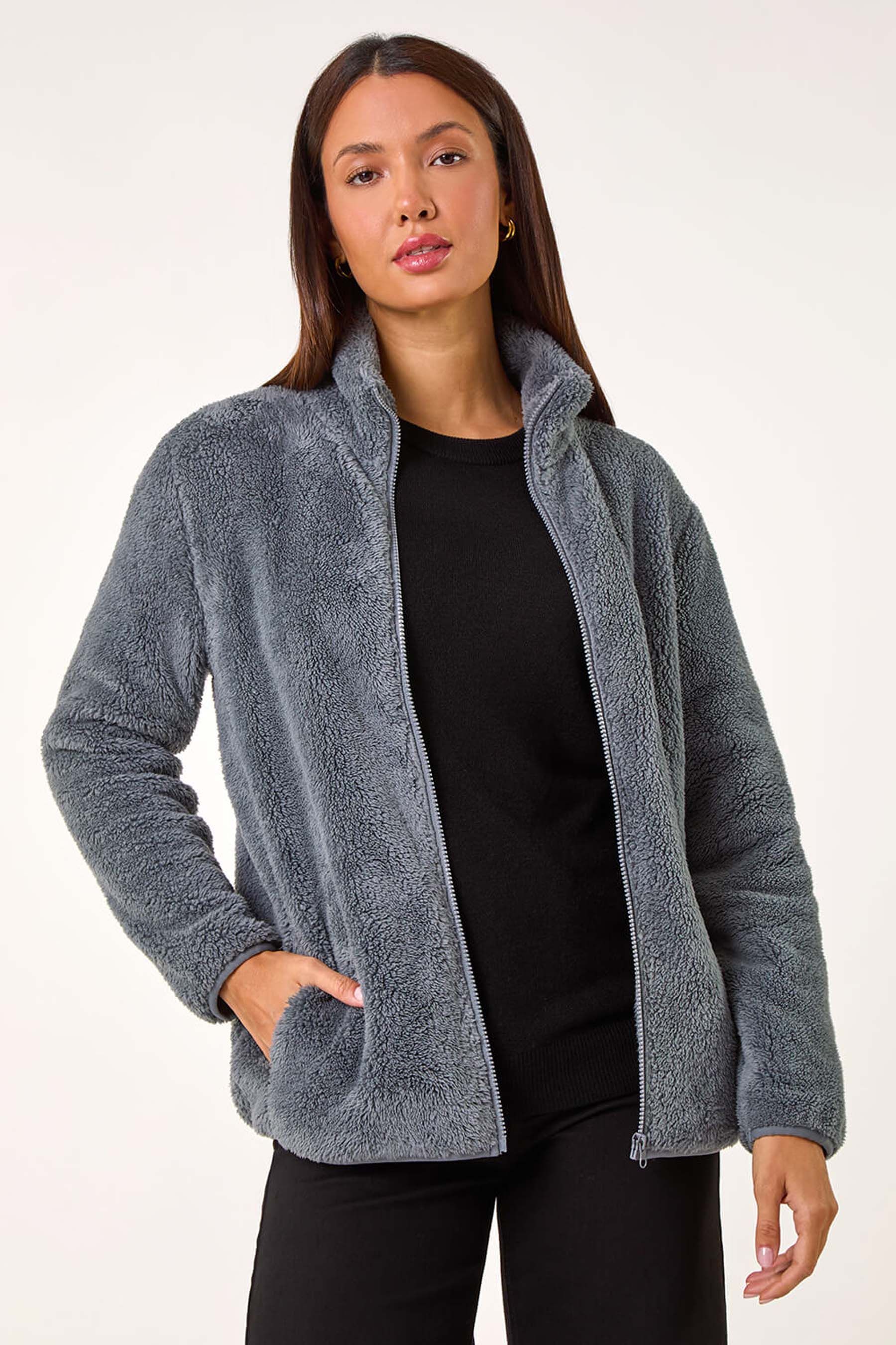 Gray sherpa jacket online