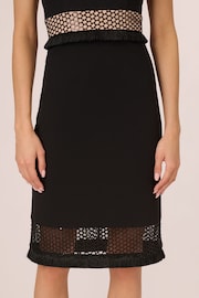 Adrianna Papell Knit Crepe Combo Midi Black Dress - Image 6 of 7