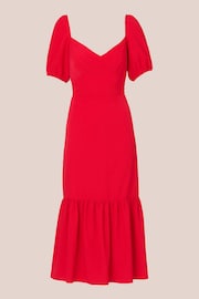 Adrianna Papell Orange Puff Sleeve Midi Dress - Image 6 of 7