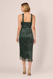 Adrianna Papell Green Halter Crinkle Metallic Dress - Image 2 of 7