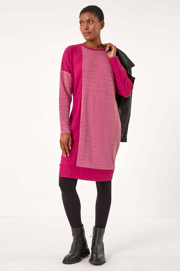 Roman Red Colour Block Stretch Jumper Dress - Image 1 of 5