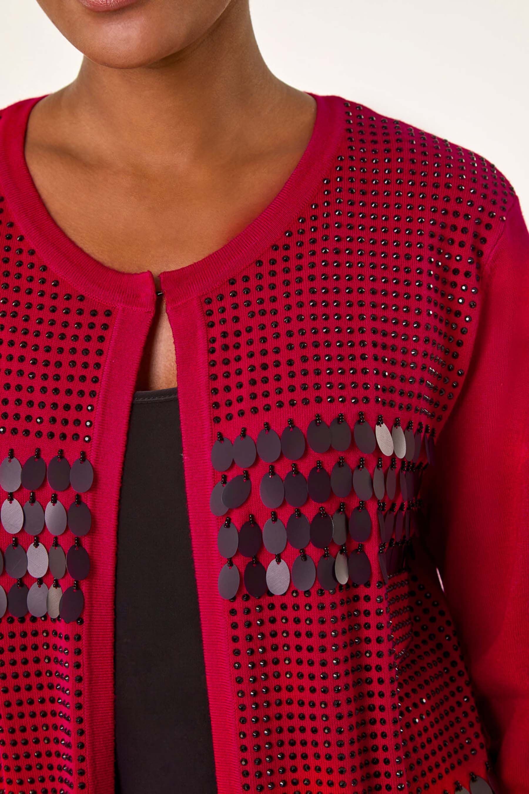Buy Roman Red Sequin Embellished Knit Cardigan from the Next UK online shop