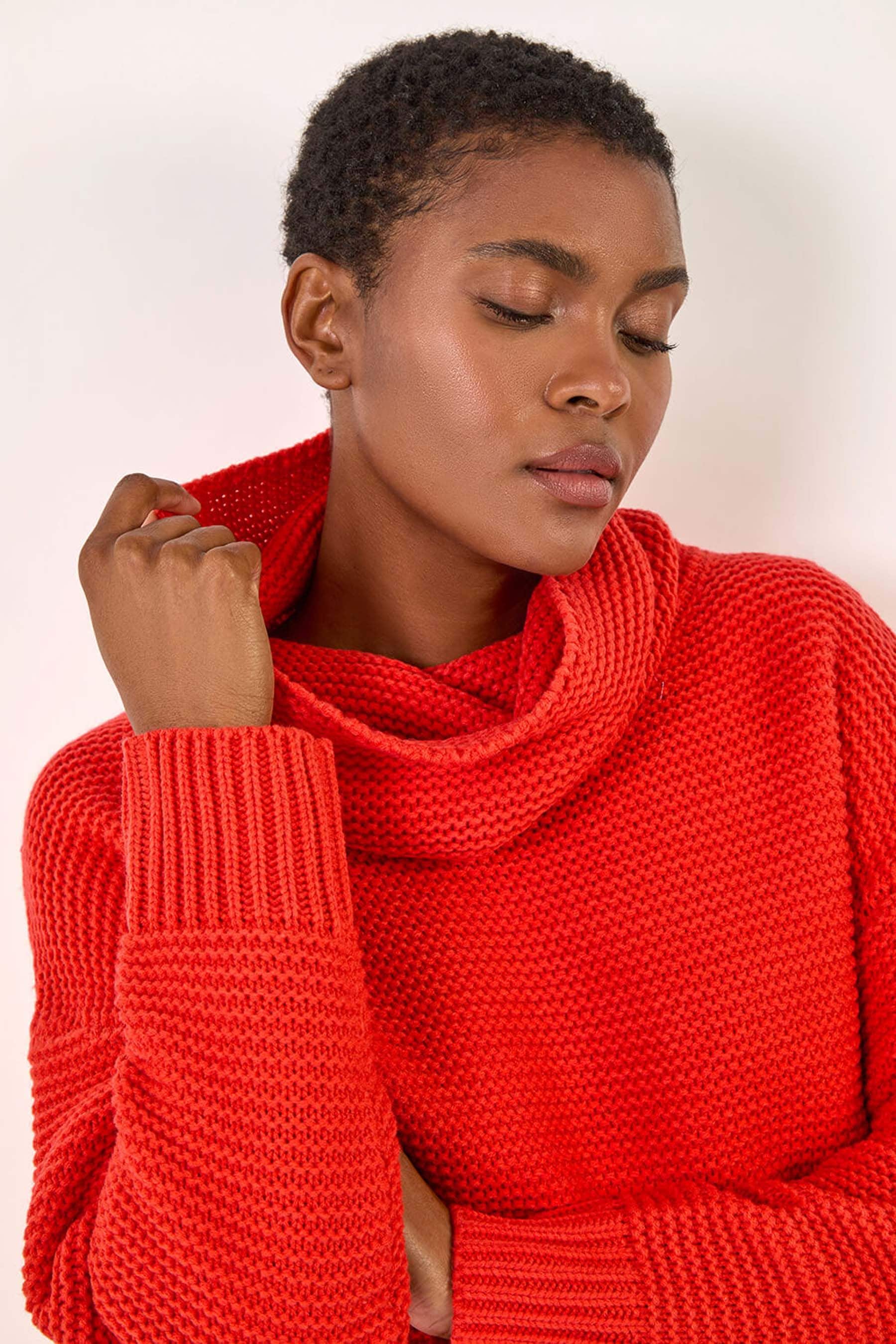 Buy Roman Red Textured Cowl Neck Jumper from the Next UK online shop