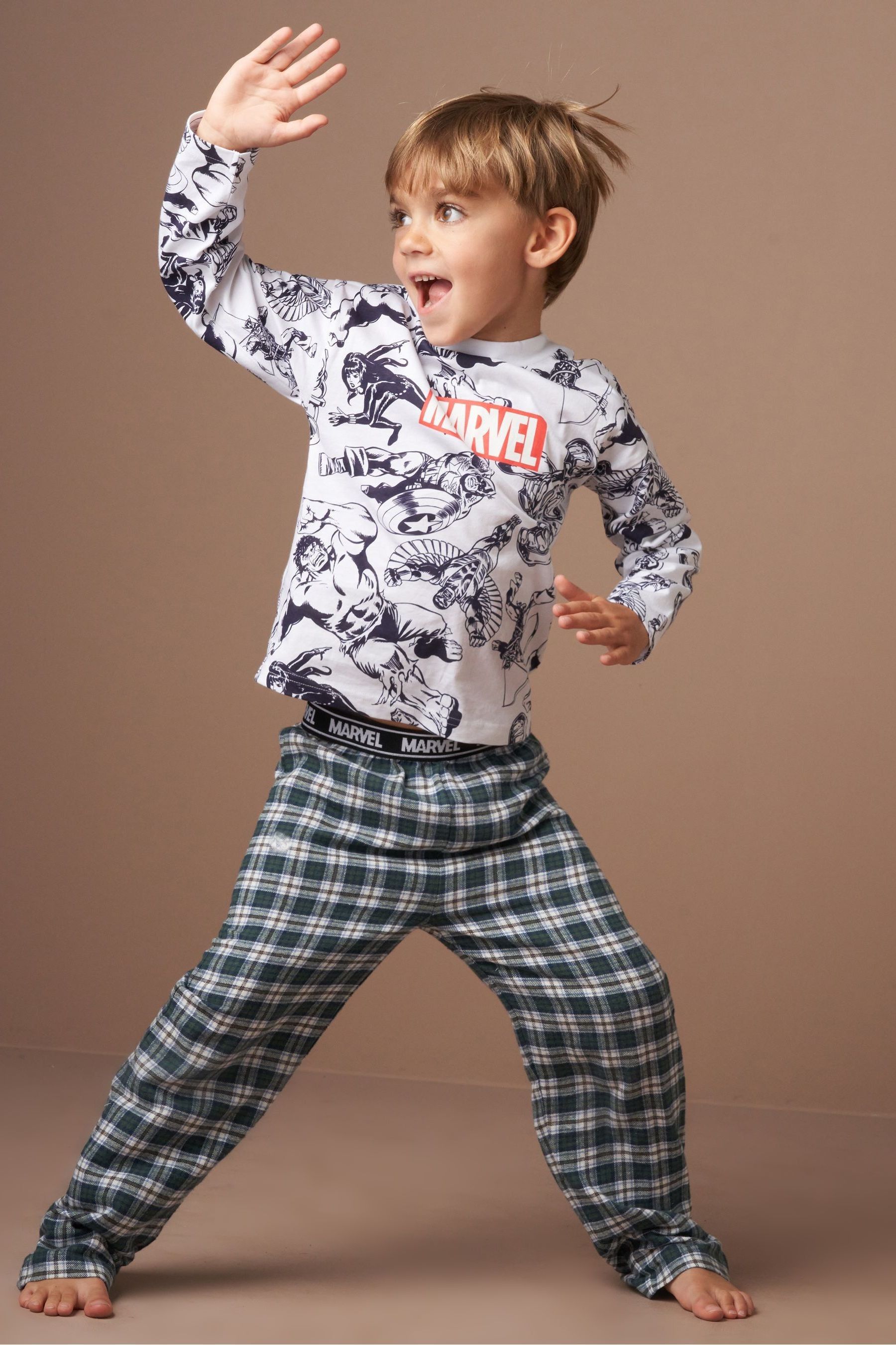 Angel Rocket Grey Marvel Woven Jersey 100 Cotton Pyjamas Set