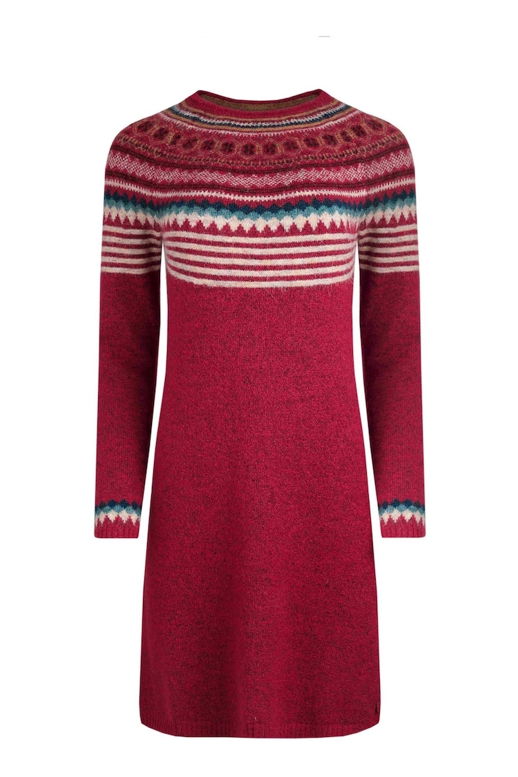 Weird Fish Blakely Eco Fair Isle Knitted Dress - Image 5 of 5