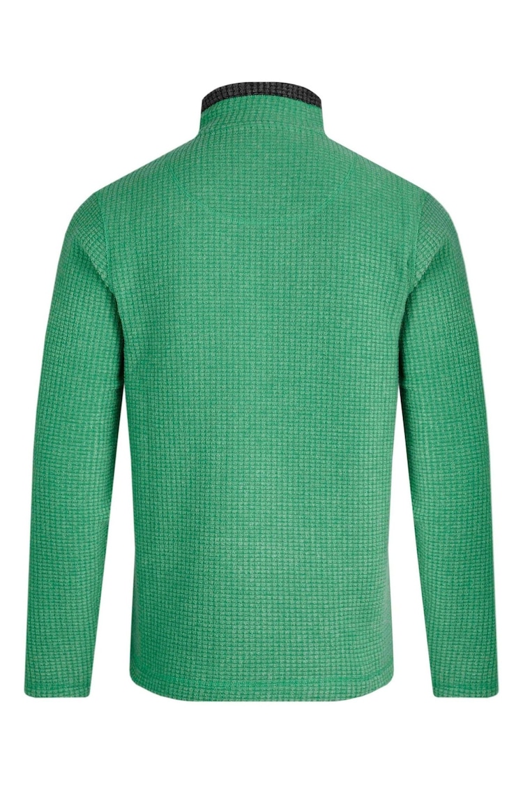 Weird Fish Green Newark Eco 1/4 Zip Grid Fleece - Image 2 of 2