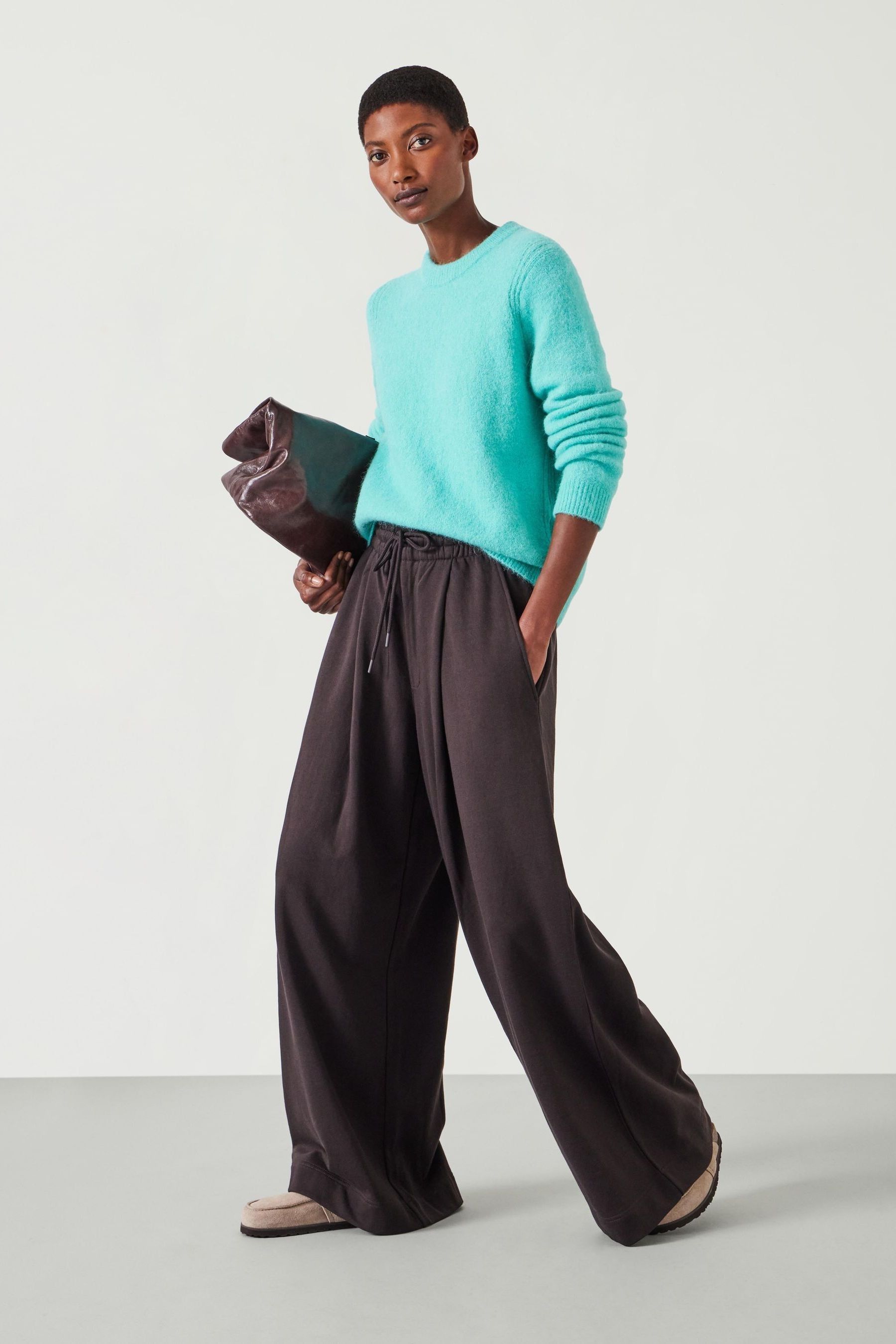 Cotton wide leg joggers clearance