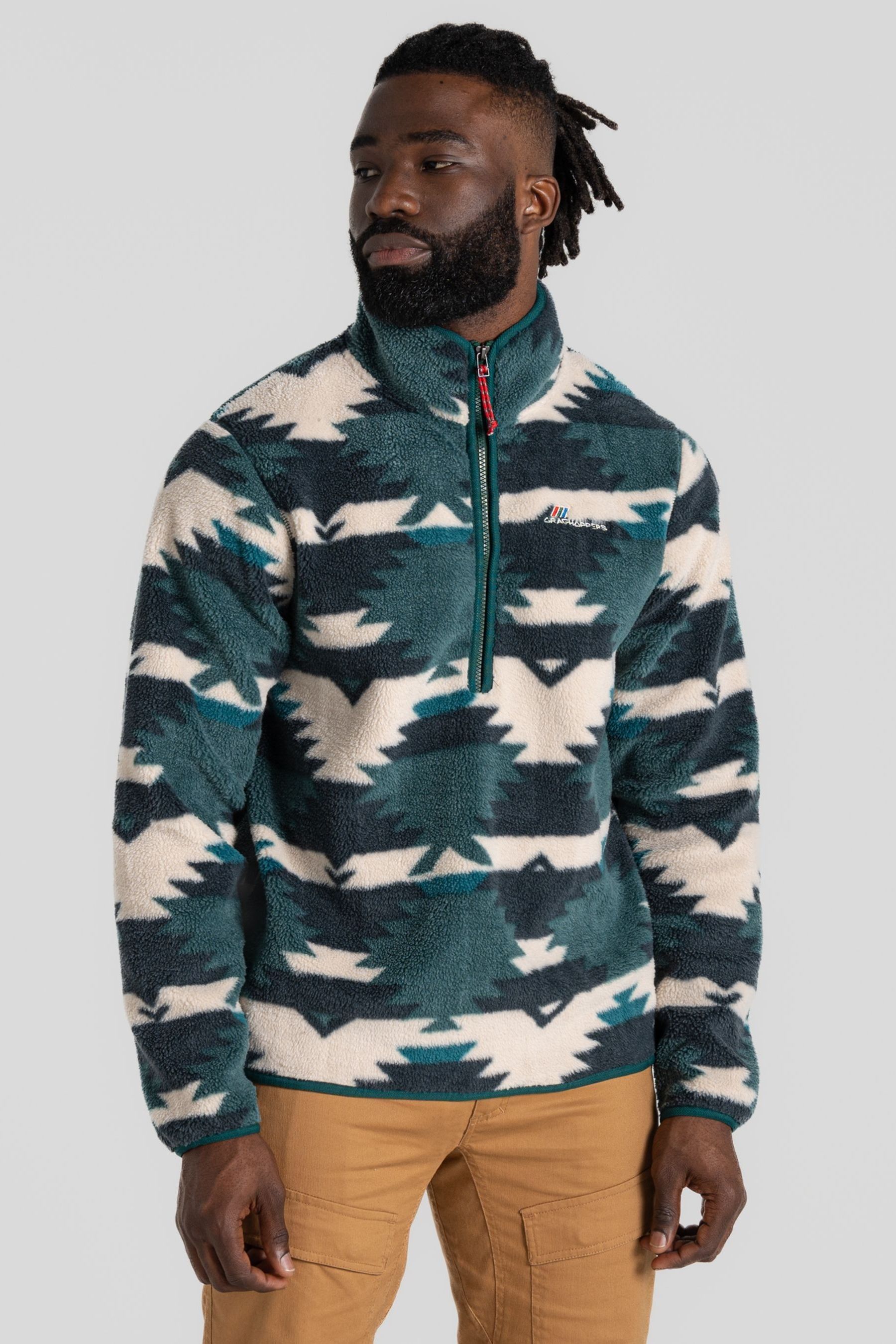 Buy Craghoppers Green Tatton Quarter Zip Fleece from Next Ireland