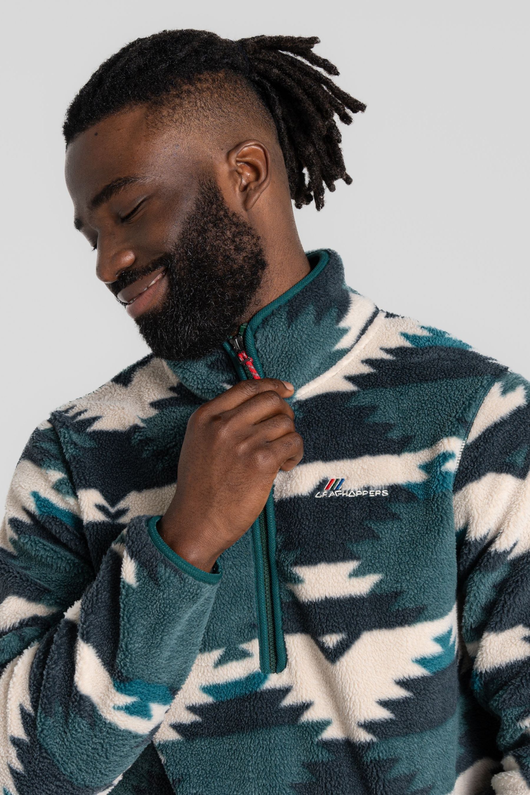 Buy Craghoppers Green Tatton Quarter Zip Fleece from Next Ireland