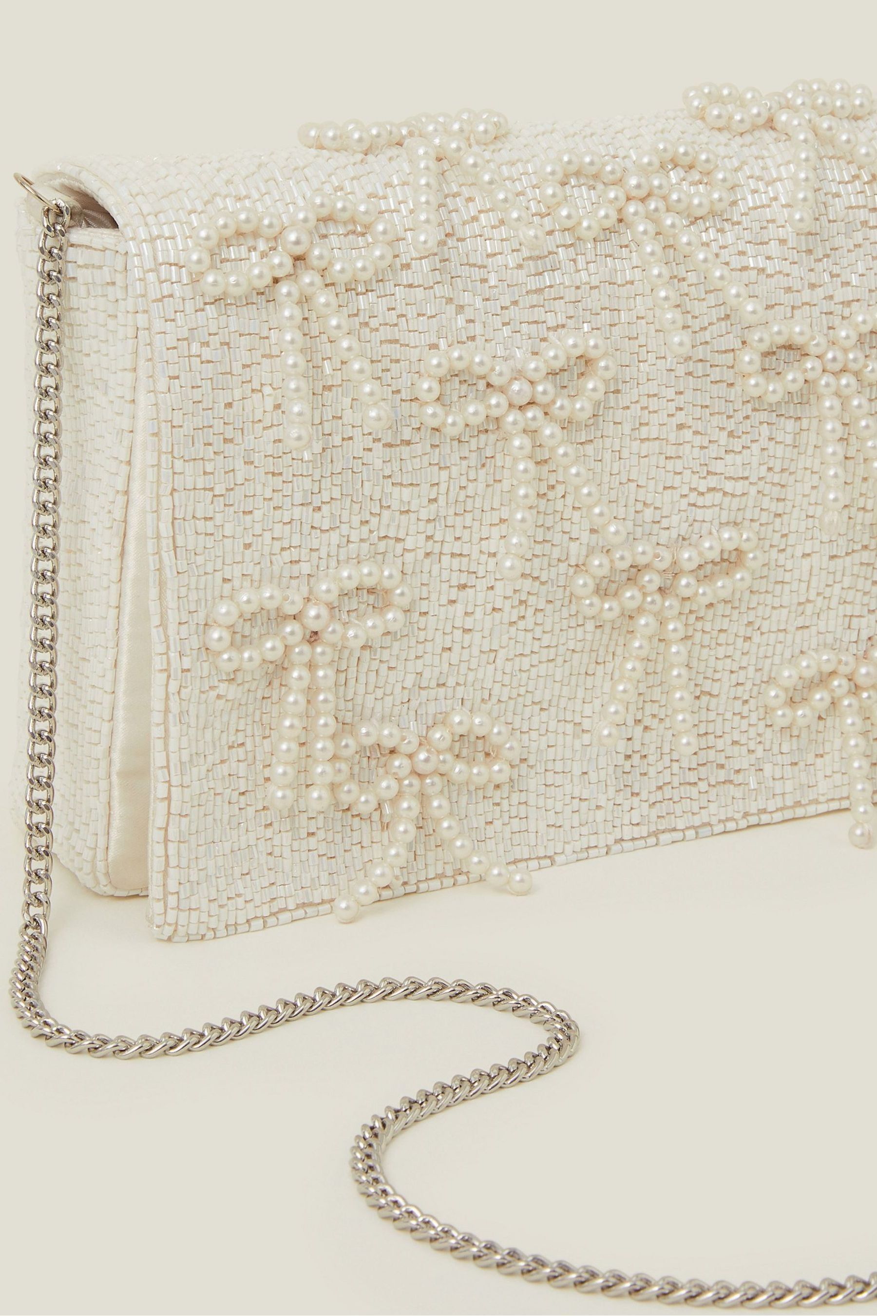 Buy Accessorize Natural Bridal Pearl Bow Clutch Bag from Next Canada