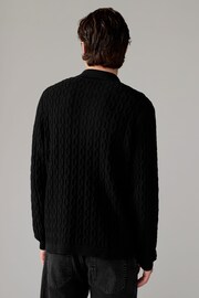 Only & Sons Black Polo Texuted Knitted Jumper - Image 2 of 2