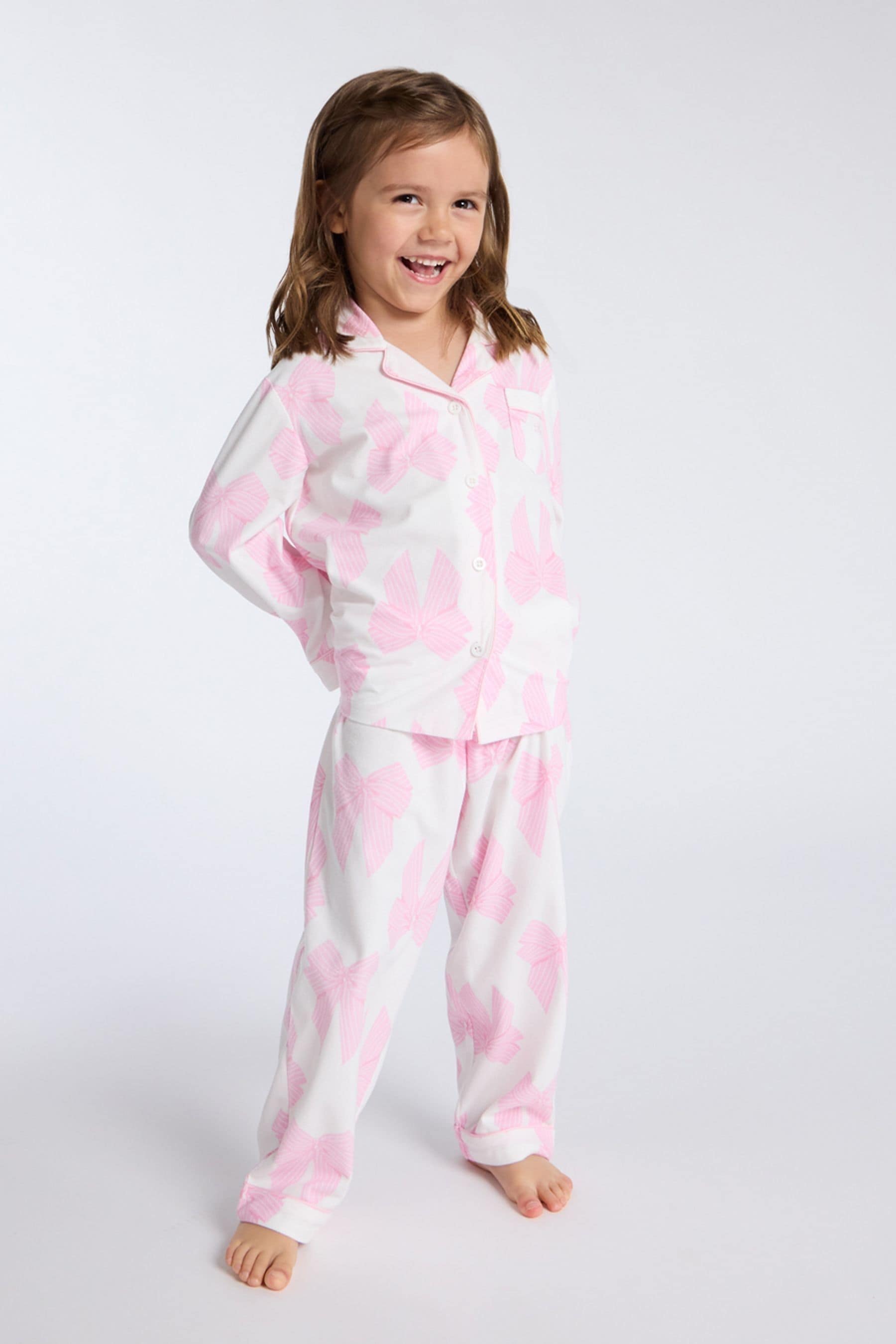 Boux Avenue Kids Cream Bows Fleece Pyjamas in a Bag