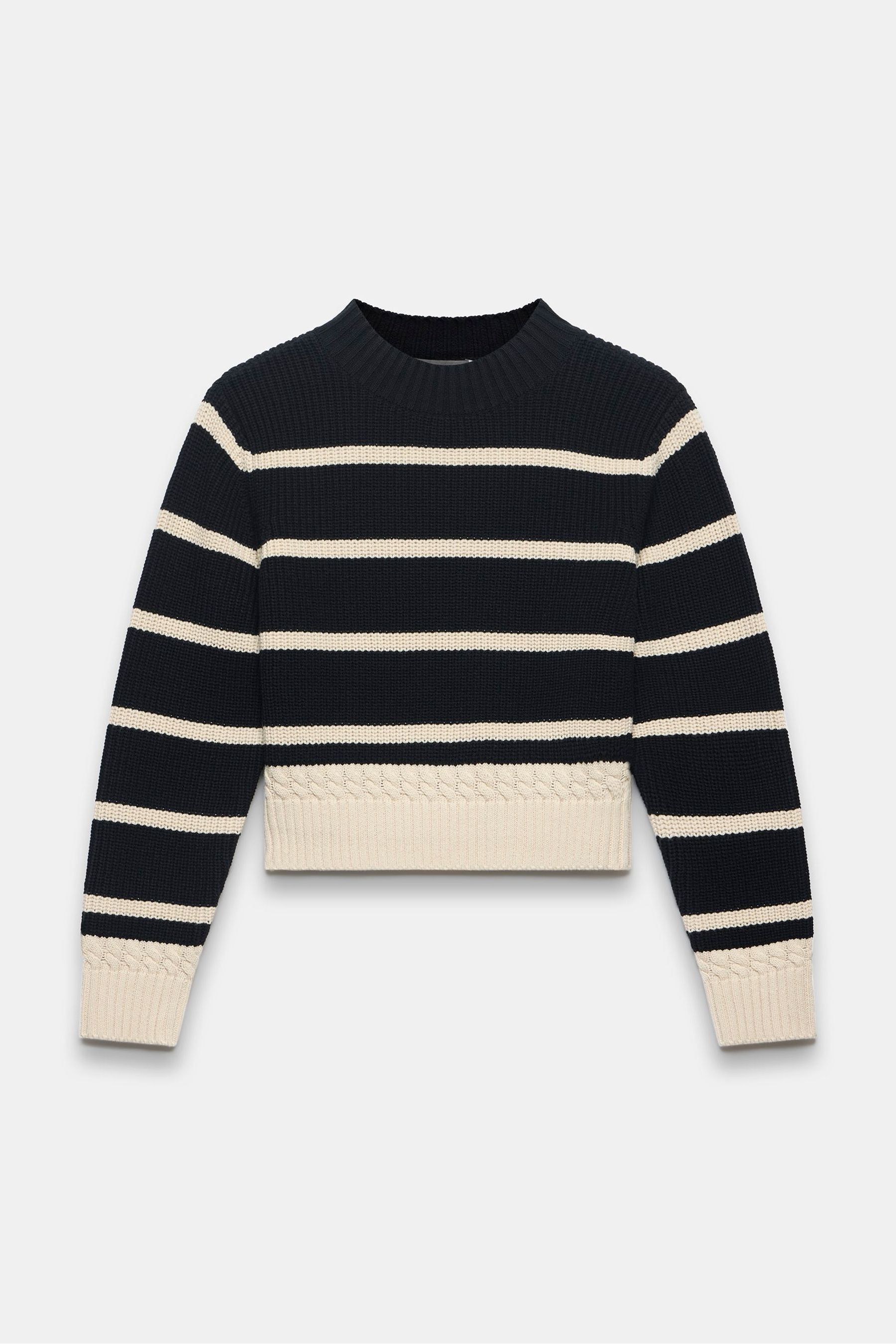 Buy Mint Velvet Black Striped Cotton Blend Jumper from Next Luxembourg